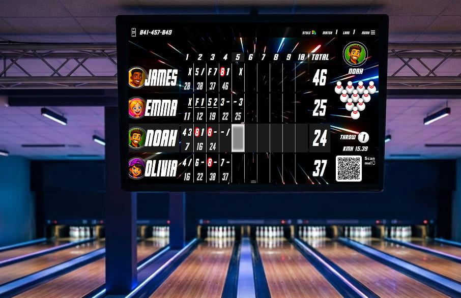 Lane monitor showing the players next to their cartoon avatars
