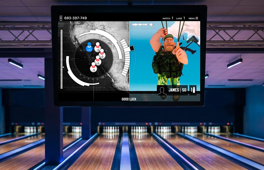 Sniper gameplay screen with the targeting view, blue target pins and white hostage pins
