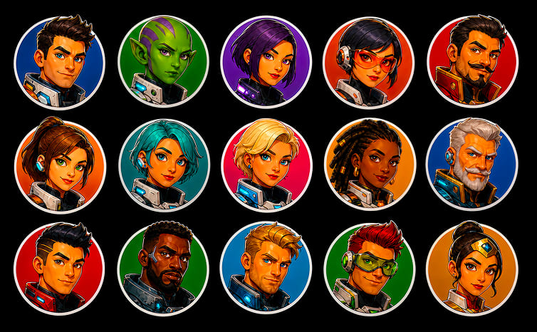 Space Defender pilot selection screen and impact screen with WE'RE HIT message