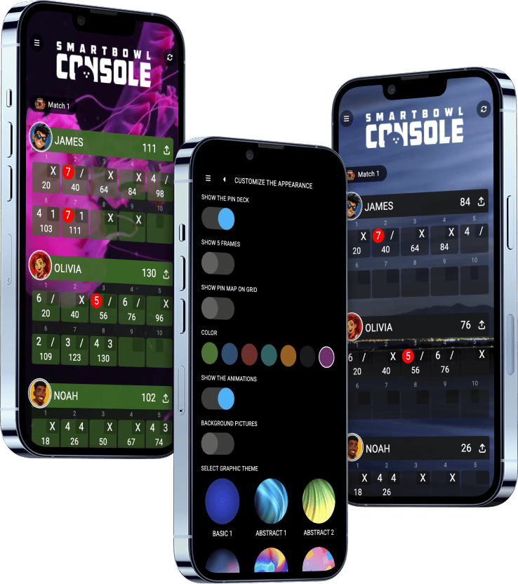 SmartBowl Web Console customize the appearance screen with toggles, color palette and graphic themes